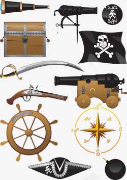 手绘海盗用品素材