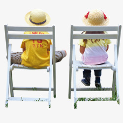 韩式小孩坐椅子素材