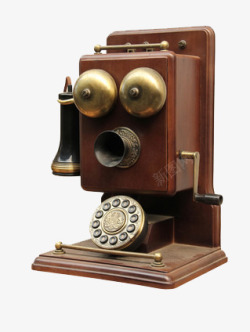 老式木质电话机素材