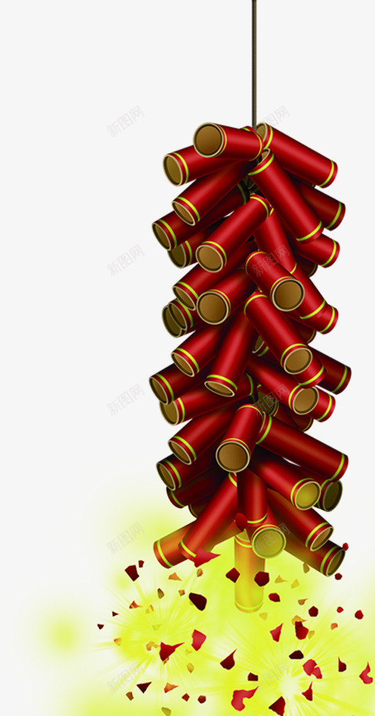 手绘春节鞭炮装饰png免抠素材_新图网 https://ixintu.com 春节 装饰 鞭炮