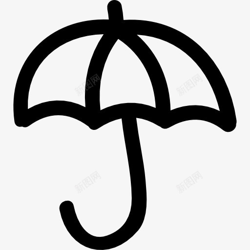 打开伞手绘轮廓图标png_新图网 https://ixintu.com 太阳保护 工具 工具和用具 手绘 轮廓 雨罩