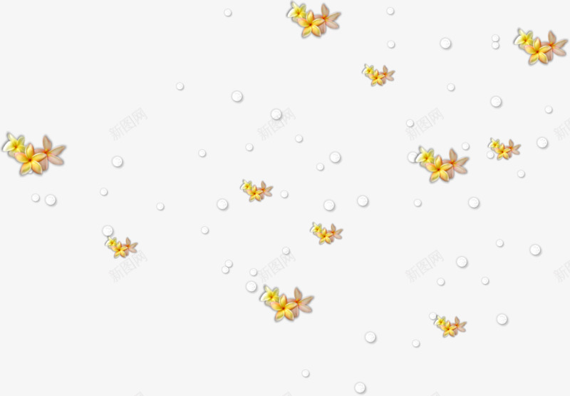 花朵水珠漂浮装饰png免抠素材_新图网 https://ixintu.com 图片 水珠 漂浮 花朵 装饰