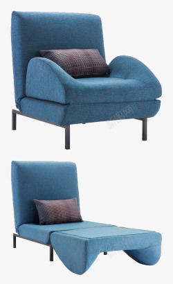 蓝色家具沙发素材