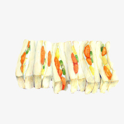 夹蔬菜三明治手绘画片高清图片