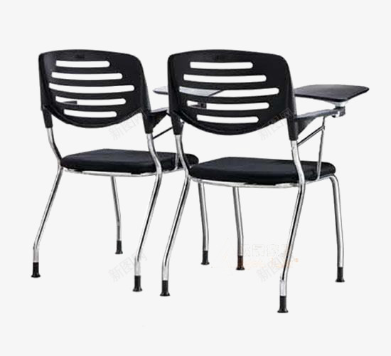 培训式椅子png免抠素材_新图网 https://ixintu.com 不锈钢椅角 椅子背面 背面镂空 轻便 黑色