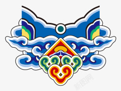 中国风蓝色国庆节出游蓝色祥云高清图片
