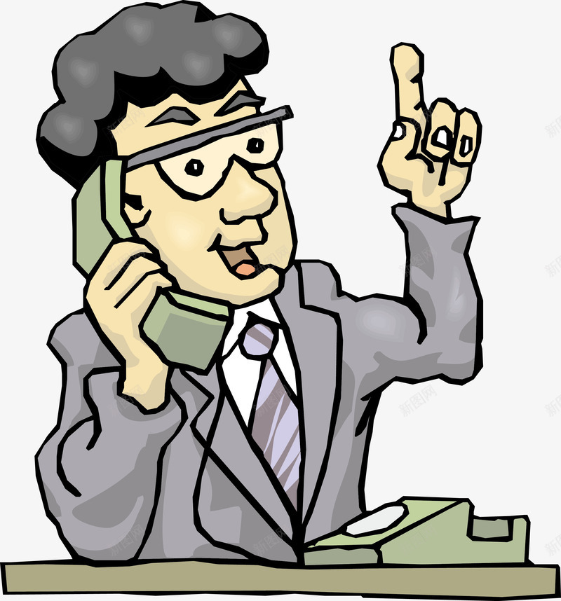 正在接电话的男人png免抠素材_新图网 https://ixintu.com 人物 前台 办公室职员 卡通 卡通人物 客服 接电话 收听 男人 职员