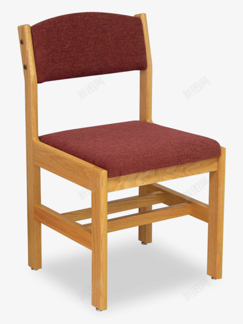 木质椅子png免抠素材_新图网 https://ixintu.com 家具 木质 椅子 红色布