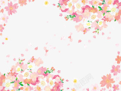 艳丽插画背景素材图片清新手绘花朵装饰边框高清图片