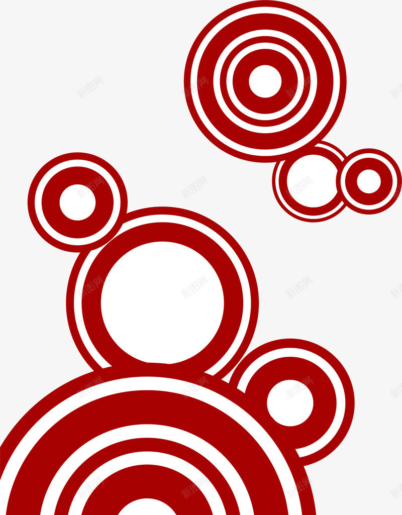 红色圆圈图案png免抠素材_新图网 https://ixintu.com 圆环图案 漂浮圆圈 红色圆圈 线条圆环 组合圆环 装饰图案
