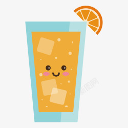 橙汁饮品小清新夏日橙汁冷饮矢量图高清图片