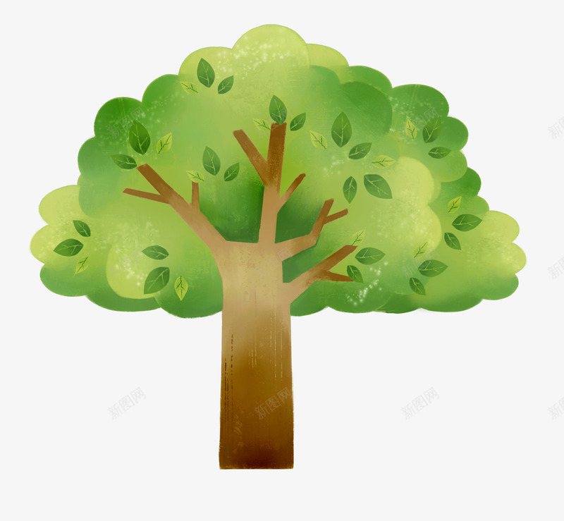 绿色大树卡通图png免抠素材_新图网 https://ixintu.com 一棵 卡通 树 植物 绿色 装饰