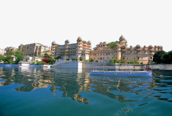 印度乌代布尔城市宫殿素材