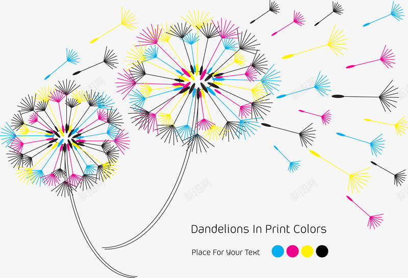彩色蒲公英矢量图eps免抠素材_新图网 https://ixintu.com 卡通 彩色 美丽的蒲公英 花朵 蒲公英 矢量图