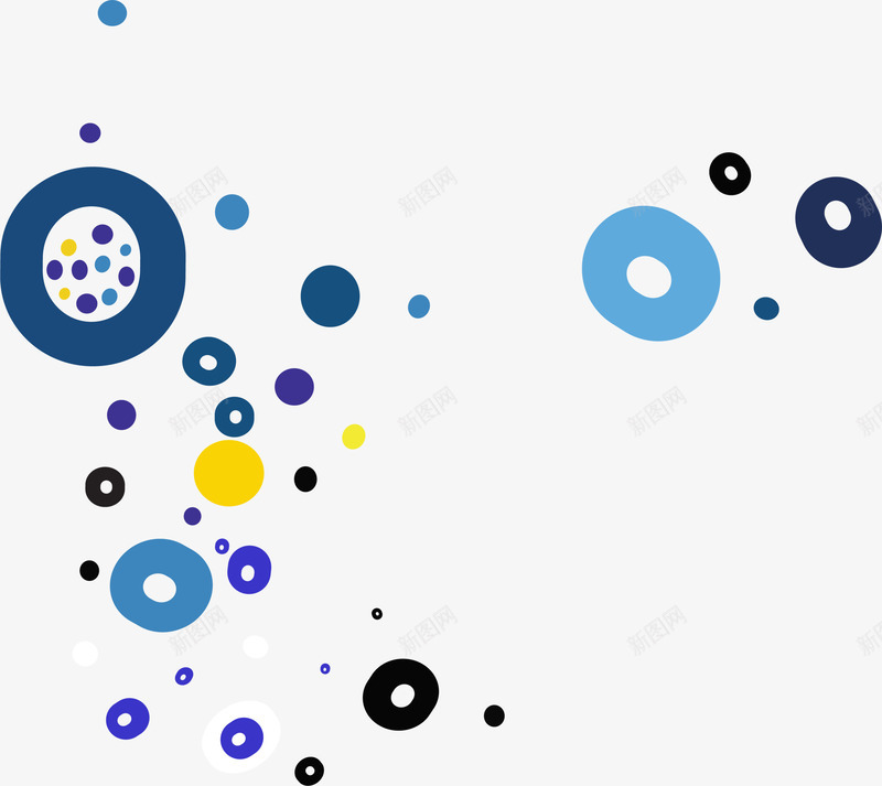 蓝色漂浮圆圈png免抠素材_新图网 https://ixintu.com 不规则圆圈 几何图形 漂浮泡泡 简约圆环 绿色圆圈 蓝色圆环