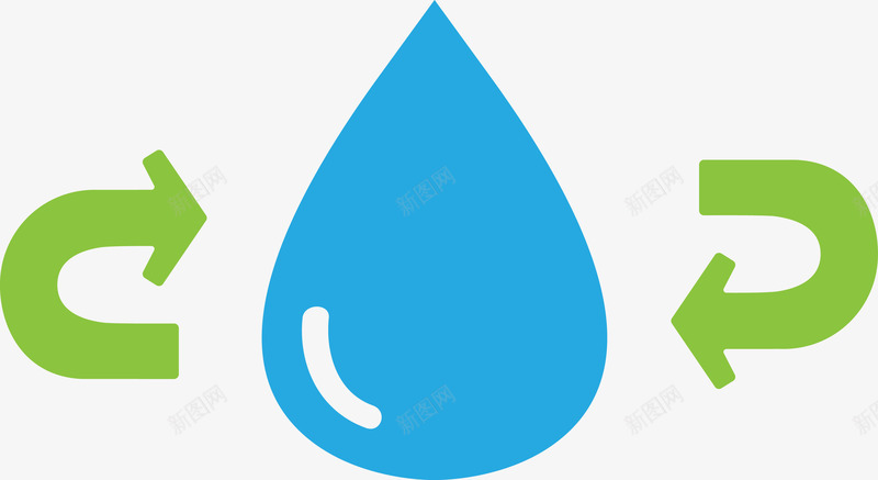 扁平化水滴图图标png_新图网 https://ixintu.com 低能耗 可再生能源 可回收 回收利用 图标 垃圾桶 水 水滴 环保 生态标志 绿叶 绿色 绿色环保