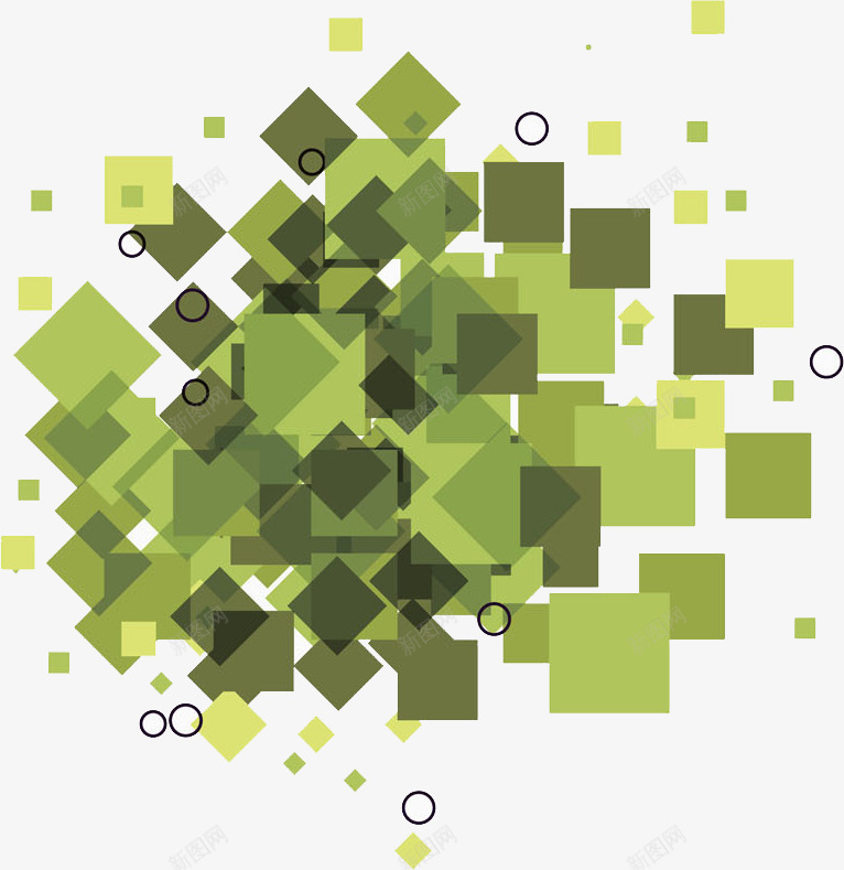 绿色方块png免抠素材_新图网 https://ixintu.com 创意 卡通 圆形 底纹 手绘 方块 方形 水彩 漂浮 绿色 装饰