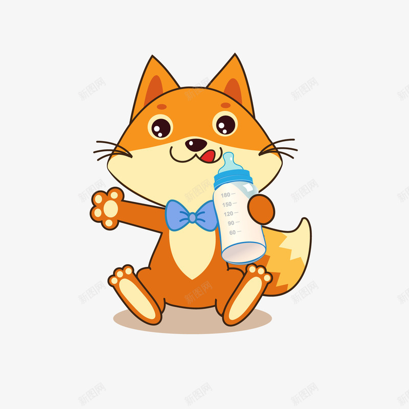 喝奶的小猫png免抠素材_新图网 https://ixintu.com 卡通动物 小猫 猫咪