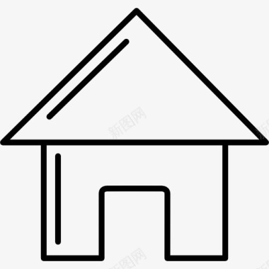 房屋建筑的轮廓图标图标