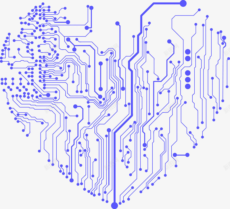 电路板png免抠素材_新图网 https://ixintu.com 主板 接线图 爱心 电路板 科技 线路图
