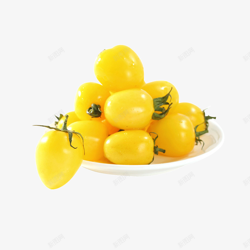 一碟黄色的蔬果png免抠素材_新图网 https://ixintu.com 圣女果 实物图 水果 番茄 蔬果 西红杮 西红柿 黄色
