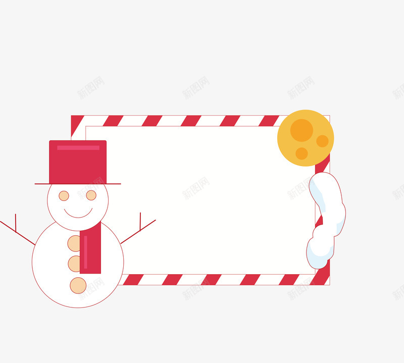 圣诞雪人标签png免抠素材_新图网 https://ixintu.com 免抠图 圣诞节 圣诞雪人 彩色底纹 彩色边框 矢量图案