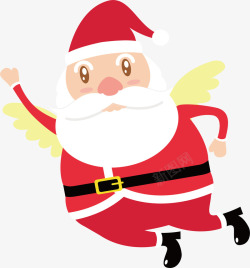 天使圣诞老人有翅膀的圣诞老人矢量图高清图片