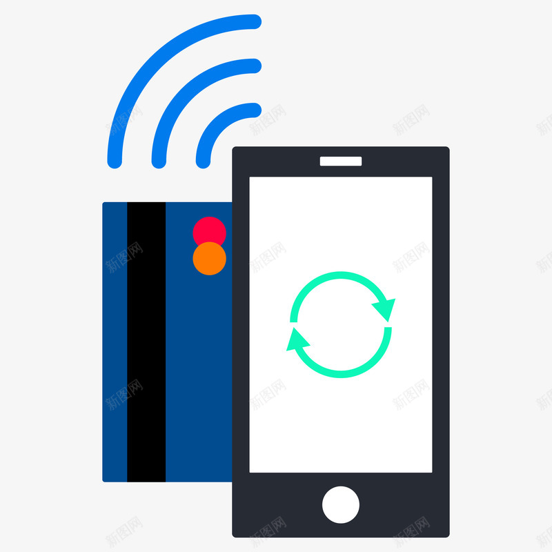 扁平手机NFC功能感应刷卡支付png免抠素材_新图网 https://ixintu.com NFC功能 刷卡 在线支付 快速支付 手机感应 支付界面 移动设备