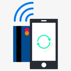 扁平手机NFC功能感应刷卡支付素材