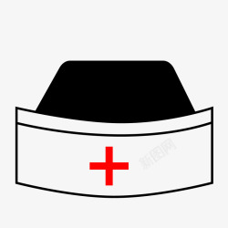 救助符号黑色手绘护士帽元素矢量图图标高清图片