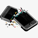 移动电话苹果破碎iPhone完美产品移图标高清图片