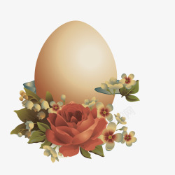 感恩节花卉装饰鸡蛋矢量图素材