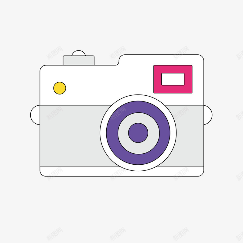 紫色相机png免抠素材_新图网 https://ixintu.com 光泽 商务 圆环 圆角 手绘 科技 紫色 线稿 镜头