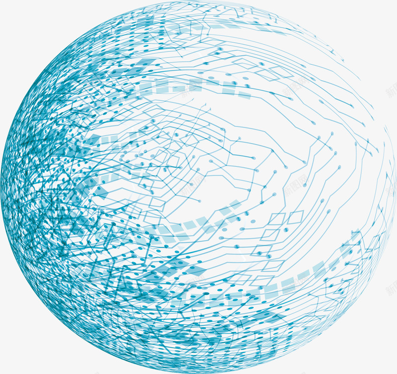 抽象科技感蓝色线条矢量图ai免抠素材_新图网 https://ixintu.com 抽象花纹 矢量png 科技感 科技线条 线性花纹 蓝色线条 矢量图