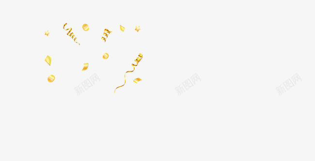 漂浮的彩带花瓣png免抠素材_新图网 https://ixintu.com 丝带 庆祝 花瓣 飘逸 黄色