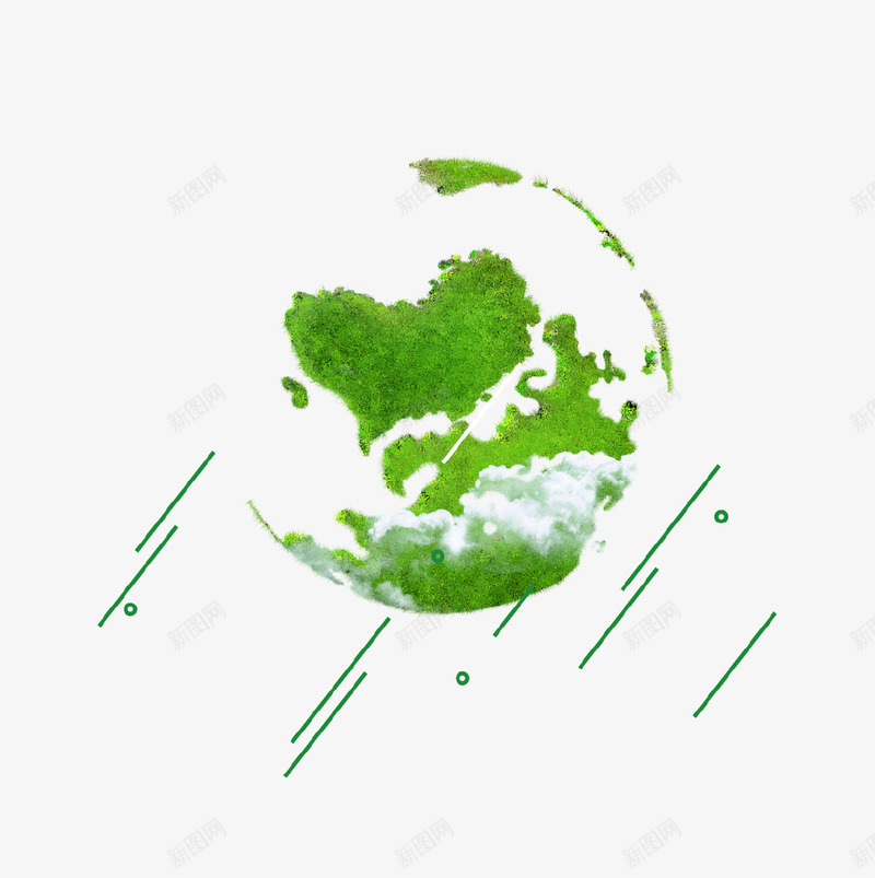 绿色清新创意地球背景psd免抠素材_新图网 https://ixintu.com 创意设计 地球 清新 环保 线条 绿色 背景