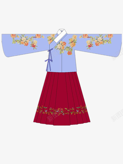 古代服装png免抠素材_新图网 https://ixintu.com 古装 女生 花纹 裙子