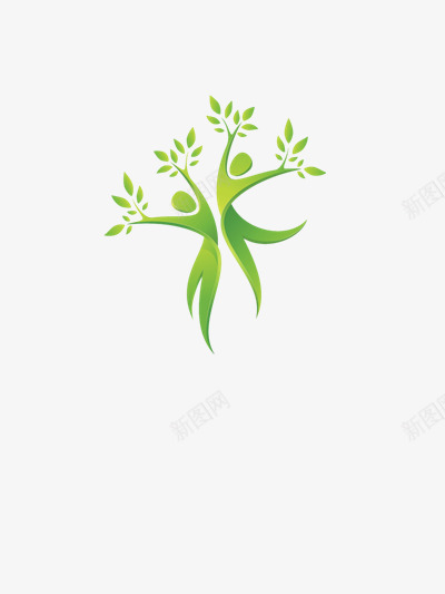 绿色创意元素png免抠素材_新图网 https://ixintu.com 人形 保护地球 树枝 环保 绿色