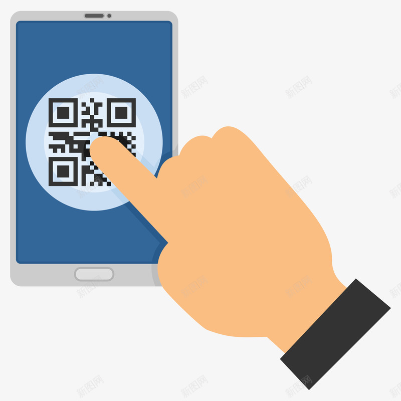 移动技术二维码矢量图ai免抠素材_新图网 https://ixintu.com APP 二维码 手 手机 触摸 矢量图