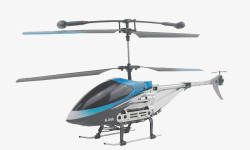 蓝色直升机模型素材