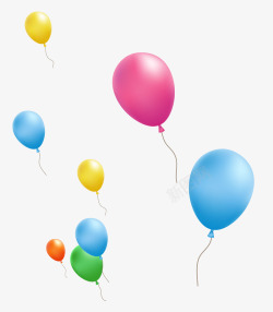 喜庆气氛彩色漂浮气球高清图片