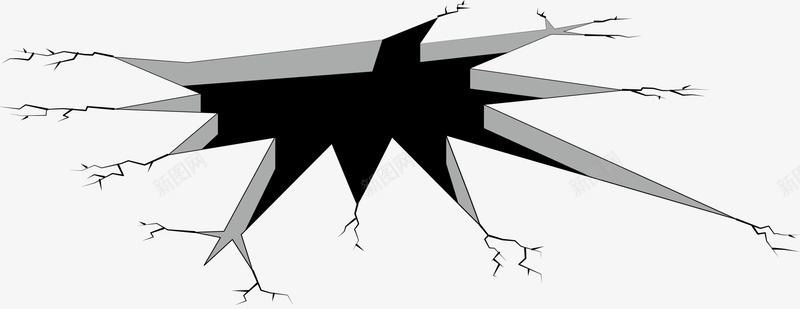 黑色简约裂纹png免抠素材_新图网 https://ixintu.com 破损 破碎 纹理 裂痕 裂缝 装饰图案 黑色裂纹