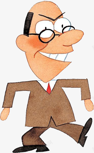 秃顶男人png免抠素材_新图网 https://ixintu.com 一个 卡通 手绘 男士 眼镜 秃顶 简图 西服 领带