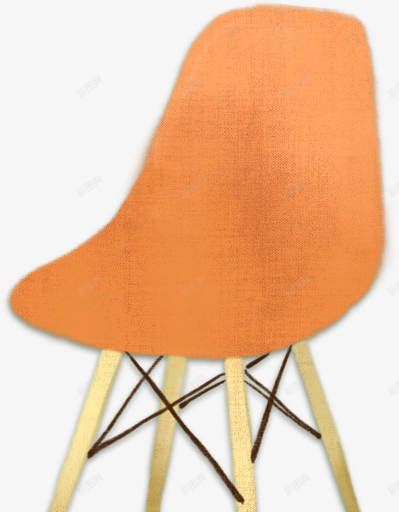 手绘水彩橙色的休息椅子png免抠素材_新图网 https://ixintu.com 休息 椅子 橙色 水彩
