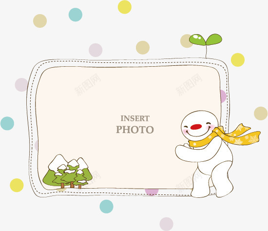韩式卡通装饰标签png免抠素材_新图网 https://ixintu.com 卡通 标签 网页元素 装饰 雪人