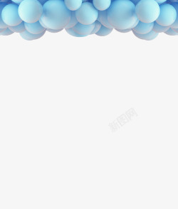 蓝色漂浮物气球高清图片