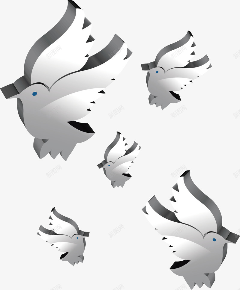 白鸽立体标志png免抠素材_新图网 https://ixintu.com 白鸽标志 白鸽立体标志 白鸽立体标志矢量图 矢量白鸽立体标志