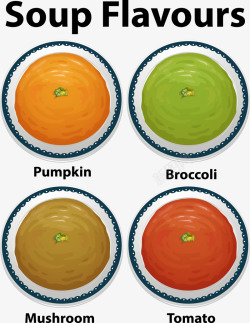四种四种汤品矢量图高清图片