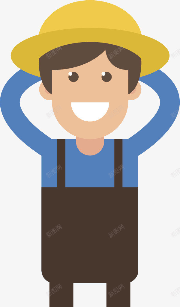 戴帽子的男人矢量图ai免抠素材_新图网 https://ixintu.com 农民 卡通手绘 帽子 开心 微笑 蓝色 黄色 矢量图