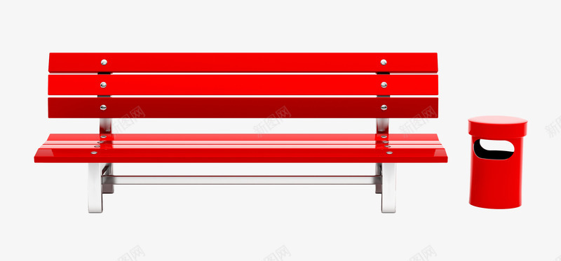 手绘红色公园长椅png免抠素材_新图网 https://ixintu.com 公园长椅 坐椅 垃圾桶 家具 手绘 椅子 红色长椅 金属 铁艺椅子